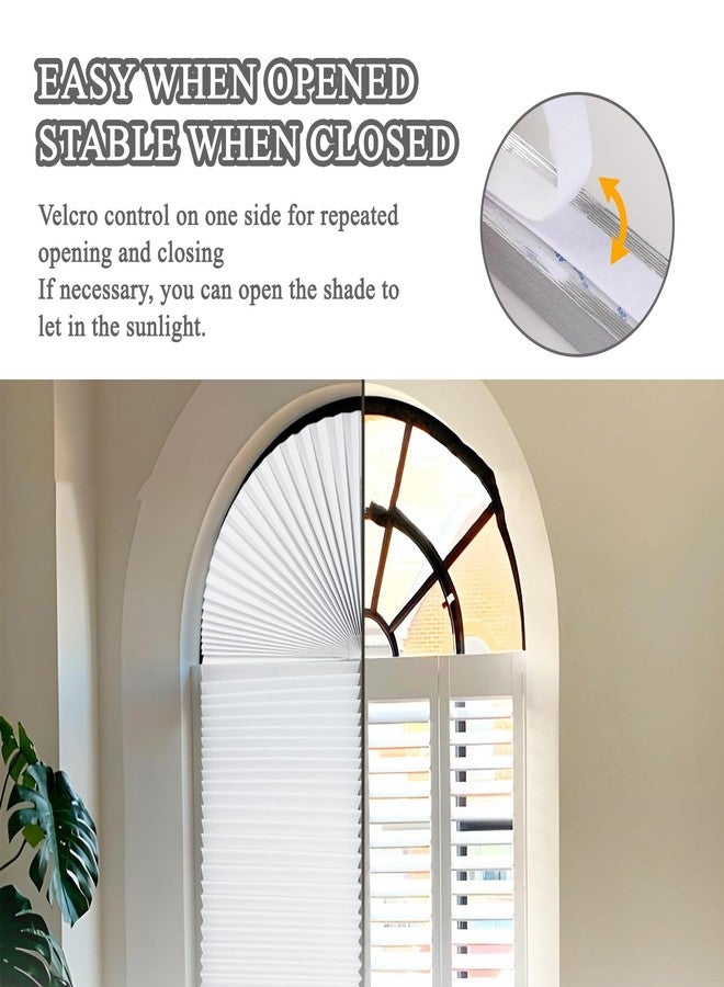 panthra 2 PCS Half Circle Window Shades, Arch Window Shade Blackout, Stick on Cellular Shades, No Drill, Easy Install, Suitable for All Windows(White) - Image 5